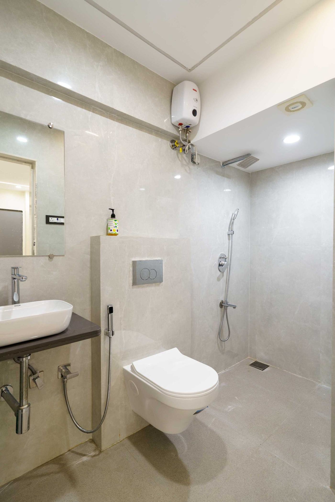 Washroom — walk-in shower — Lake Bloom Residency Powai